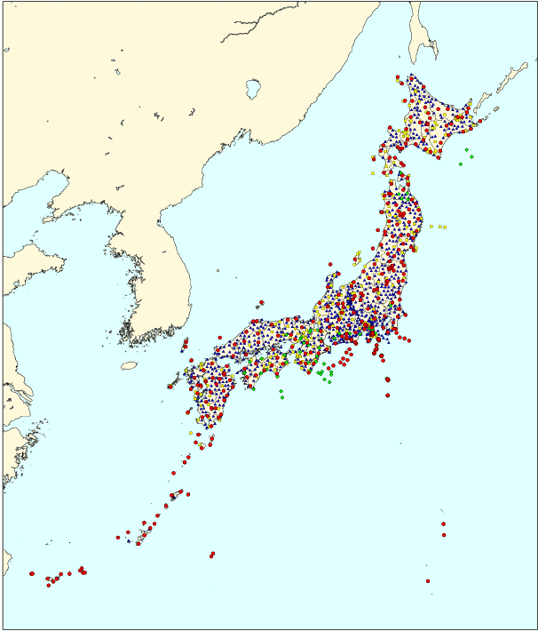 地震計配置地図